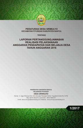 Peraturan Desa Srimulyo Nomor 1 Tahun 2017 tentang Laporan Pertanggungjawaban Realisasi Pelaksanaan 